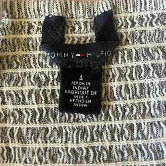 TOMMY HILFIGER sweetheart sun dress chambray blue stripe ruffle women size 4 - Picture 12 of 12